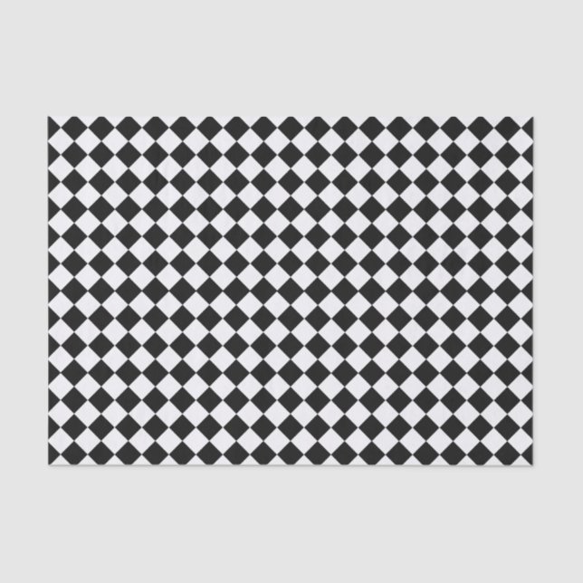 Black And White Diamond Pattern by Shirley Taylor Tissue Paper (Front)