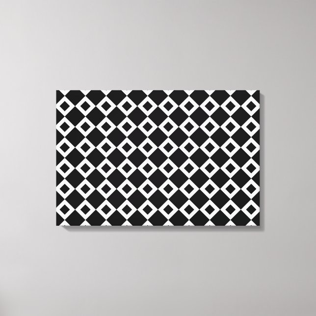 Black and White Diamond Pattern Canvas Print (Front)