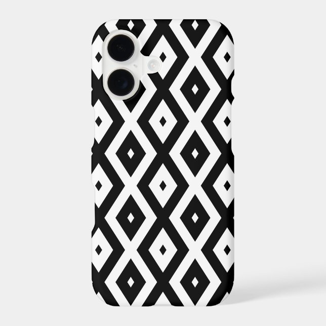Black and white diamond pattern Case-Mate iPhone case (Back)