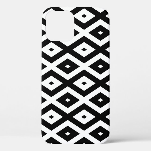 Black and white diamond pattern Case-Mate iPhone case (Back)