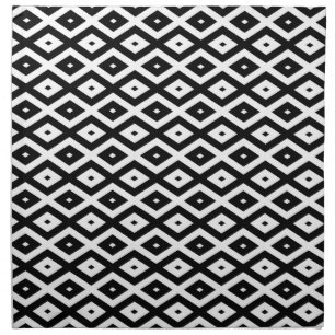 Black and white diamond pattern cloth napkin