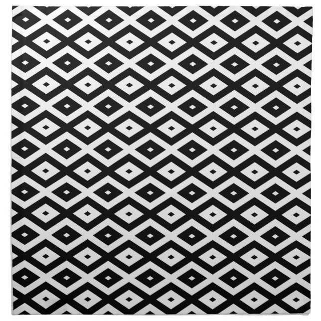 Black and white diamond pattern cloth napkin (Front)
