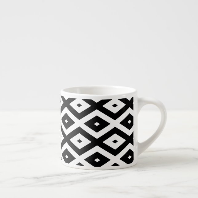 Black and white diamond pattern espresso cup (Right)