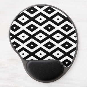 Black and white diamond pattern gel mouse pad
