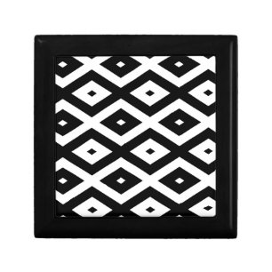 Black and white diamond pattern gift box