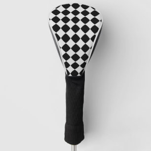 Black and white diamond pattern golf head cover