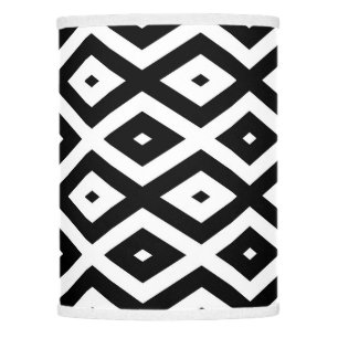 Black and white diamond pattern lamp shade