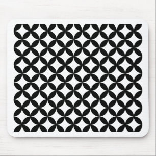 Black and White Diamond Pattern Mouse Pad