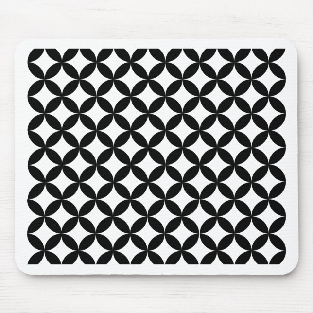Black and White Diamond Pattern Mouse Pad (Front)