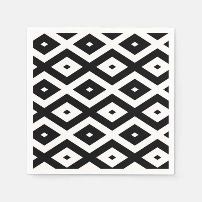 Black and white diamond pattern napkins (Front)