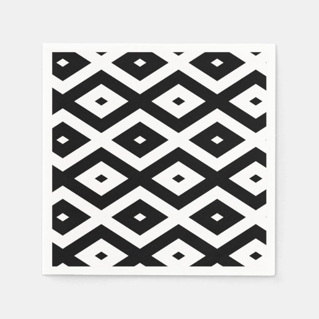 Black and white diamond pattern napkins (Front)