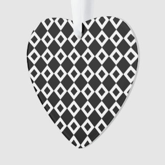 Black and White Diamond Pattern Ornament