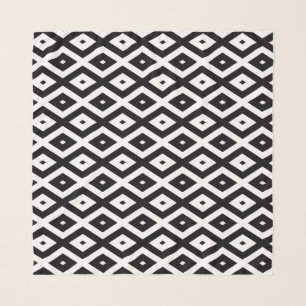 Black and white diamond pattern scarf