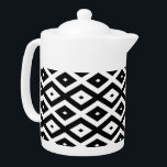 Black and white diamond pattern teapot<br><div class="desc">Black and white diamond pattern</div>