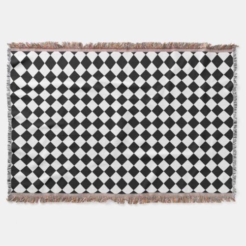 Black And White Diamond Pattern Throw Blanket