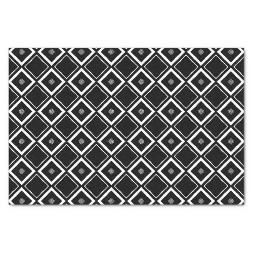 Black and White Diamond Pattern Tissue Paper