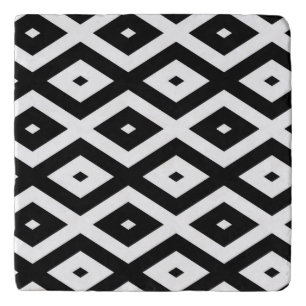 Black and white diamond pattern trivet