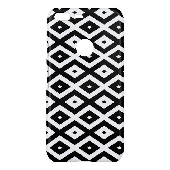 Black and white diamond pattern uncommon google pixel XL case (Back)