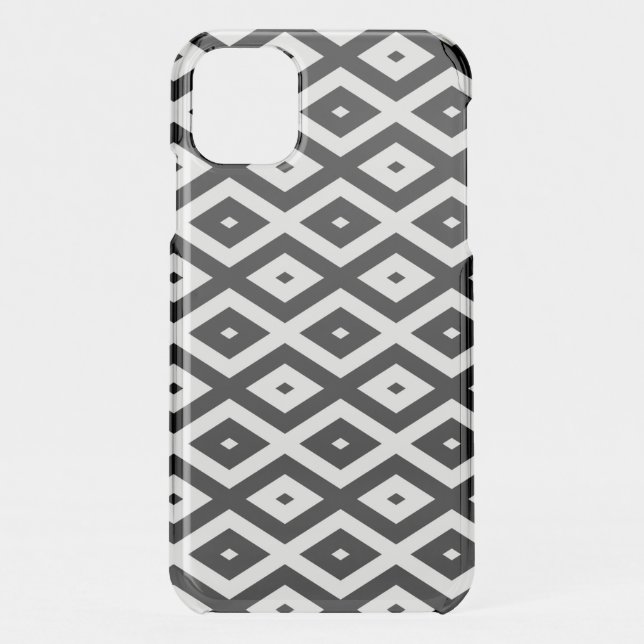 Black and white diamond pattern uncommon iPhone case (Back)