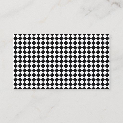 Customizable Black And White Diamond-Checkerboard Business Cards
