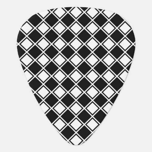 Black and White Diamond Shape Pattern Guitar Pick
