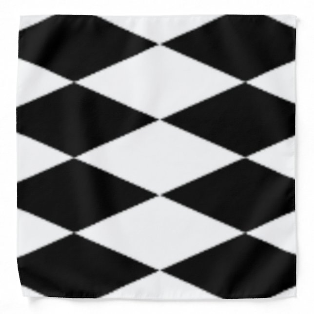 BLACK AND WHITE DIAMONDS BANDANA (Front)