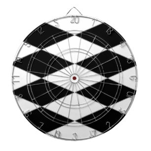 BLACK AND WHITE DIAMONDS DART BOARD