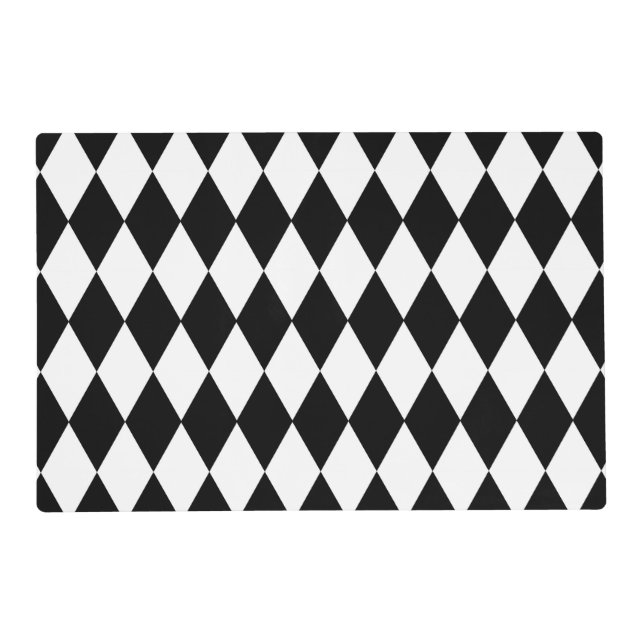 Black And White Diamonds Design Placemat (Front)