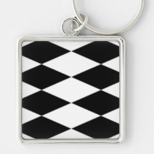 BLACK AND WHITE DIAMONDS KEYCHAIN