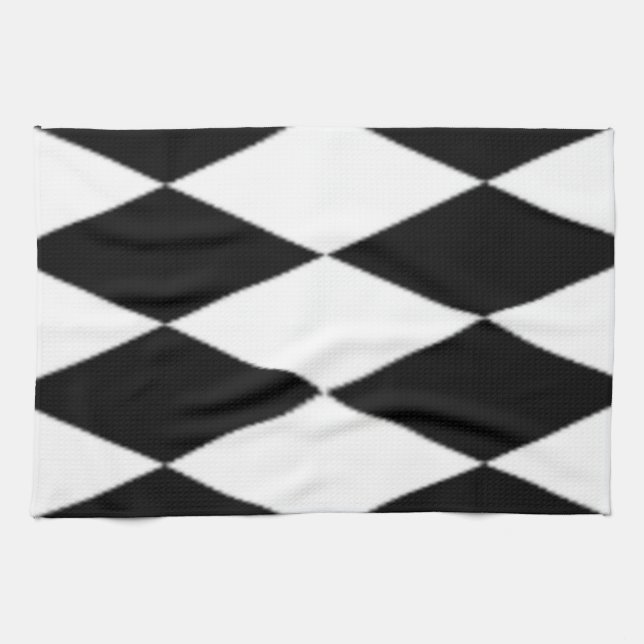BLACK AND WHITE DIAMONDS KITCHEN TOWEL (Horizontal)