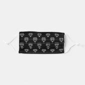 Black and White Diamonds Pattern Adult Cloth Face Mask (Front, Folded)