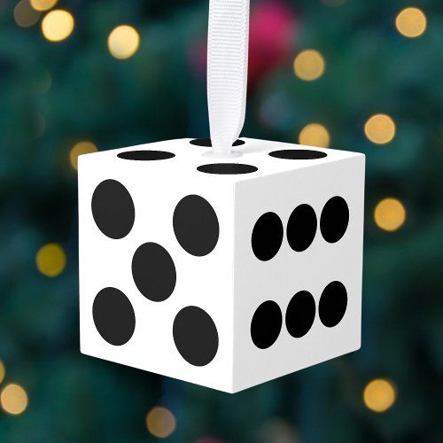 Black and White Dice Christmas Cube Ornament
