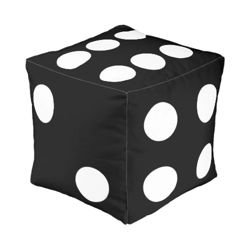 black and white dice pouf