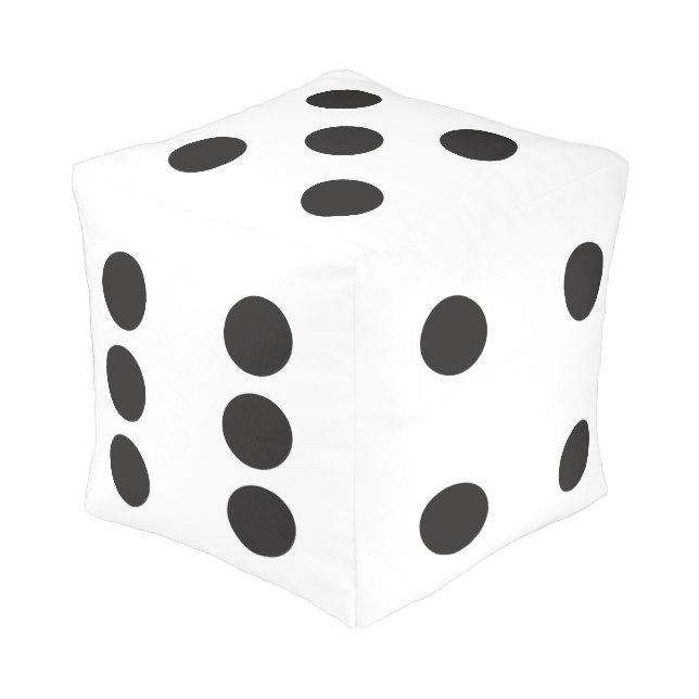 Black and White Dice Pouf (Angled Front)