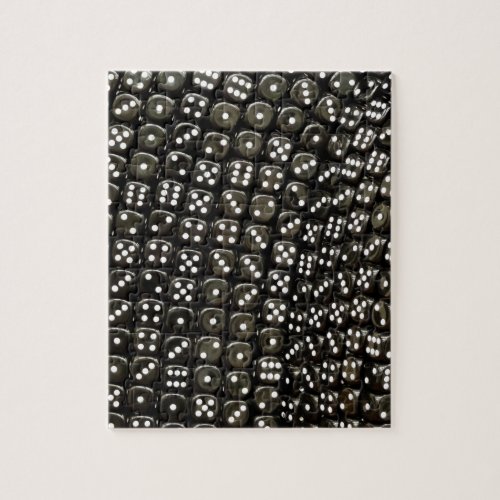 Black and white dice structure wall jigsaw puzzle