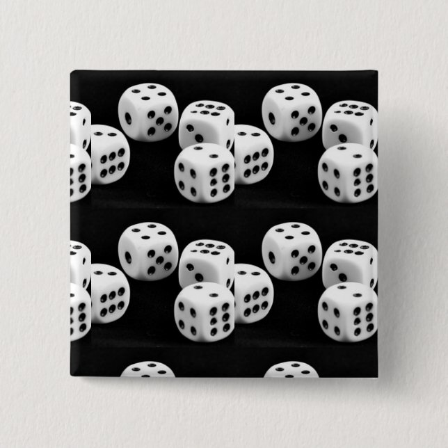Black And White Dices Button (Front)