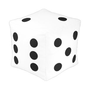 Black and white die dice symbol pouf