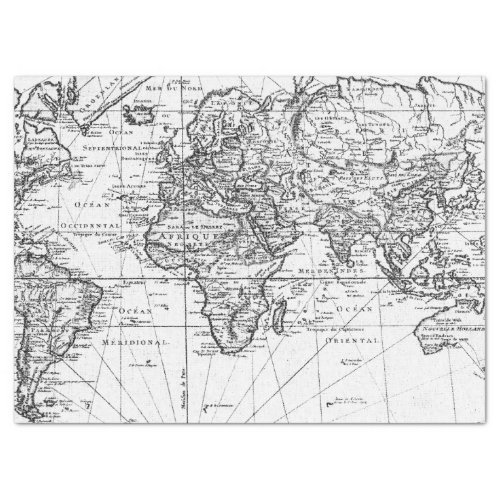 Black and White Digital Map Series Design 8 Tissue Paper