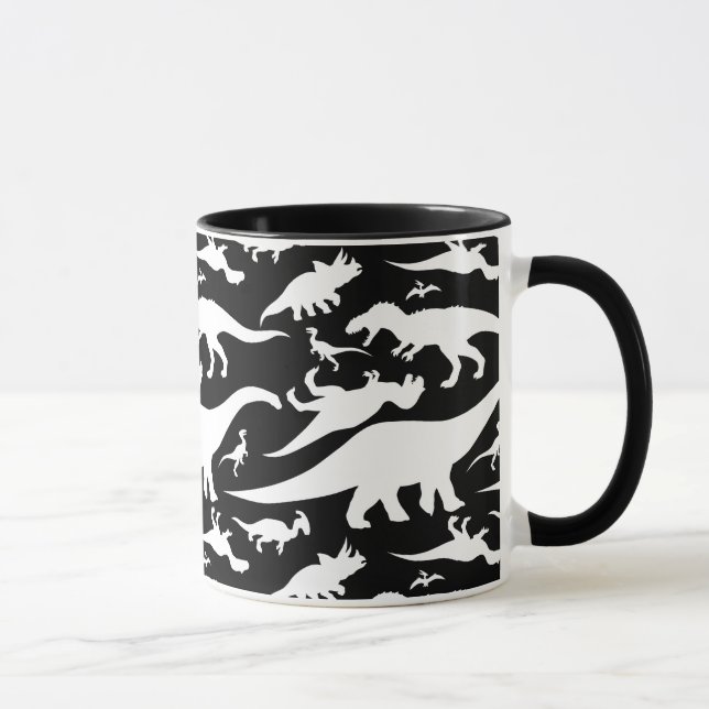 Black and White Dinosaur Pattern Mug (Right)