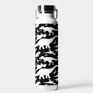 Black and White Dinosaur Pattern Water Bottle
