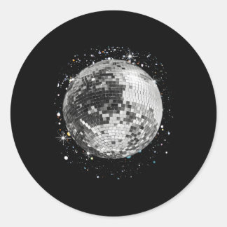 Black And White Disco Ball Club Classic Round Sticker