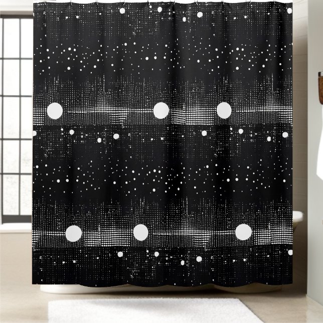 Black and White Disco Vibe Shower Curtain (Creator Uploaded)