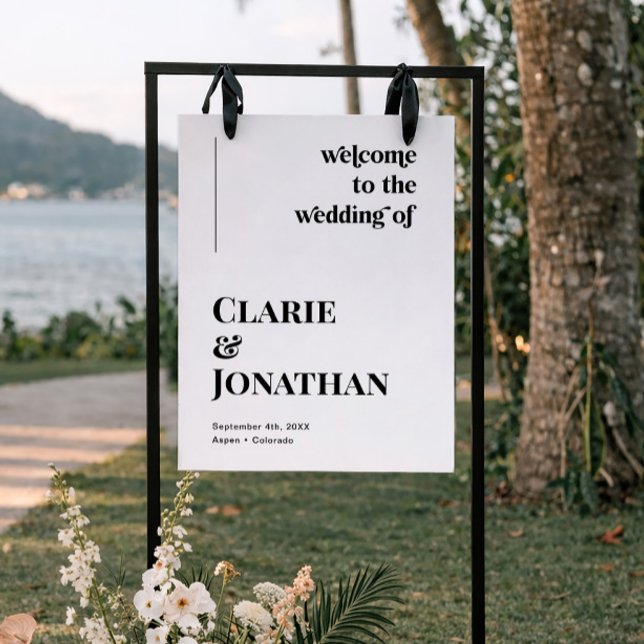 Black and White Disco Wedding Welcome Sign (Creator Uploaded)
