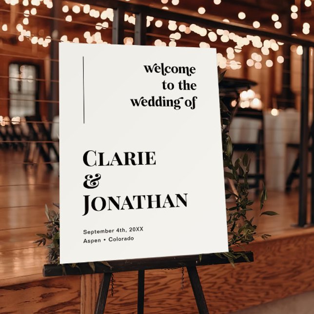 Black and White Disco Wedding Welcome Sign (Creator Uploaded)