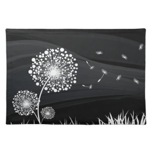 Black and White Dissenbed Set Cloth Placemat