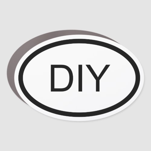 Black and White DIY Euro Style Oval Car Magnet