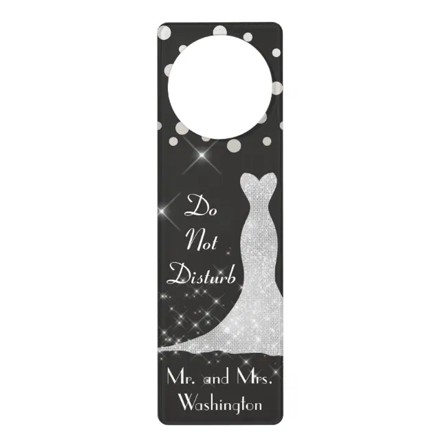 Black and White Do Not Disturb Personalize Door Hanger | Zazzle