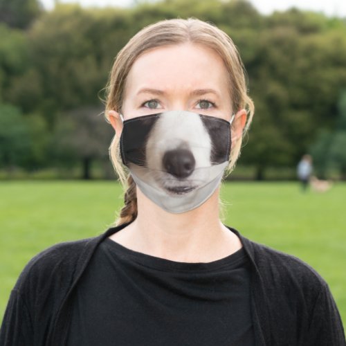 Black and White Dog Adult Cloth Face Mask