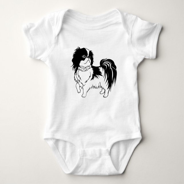 Black and White Dog Baby Bodysuit (Front)