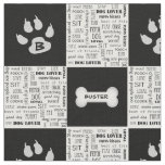 Black and White Dog Bone | Name and Monogram Fabric